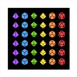 Rainbow Flag Polyhedral Dice Posters and Art